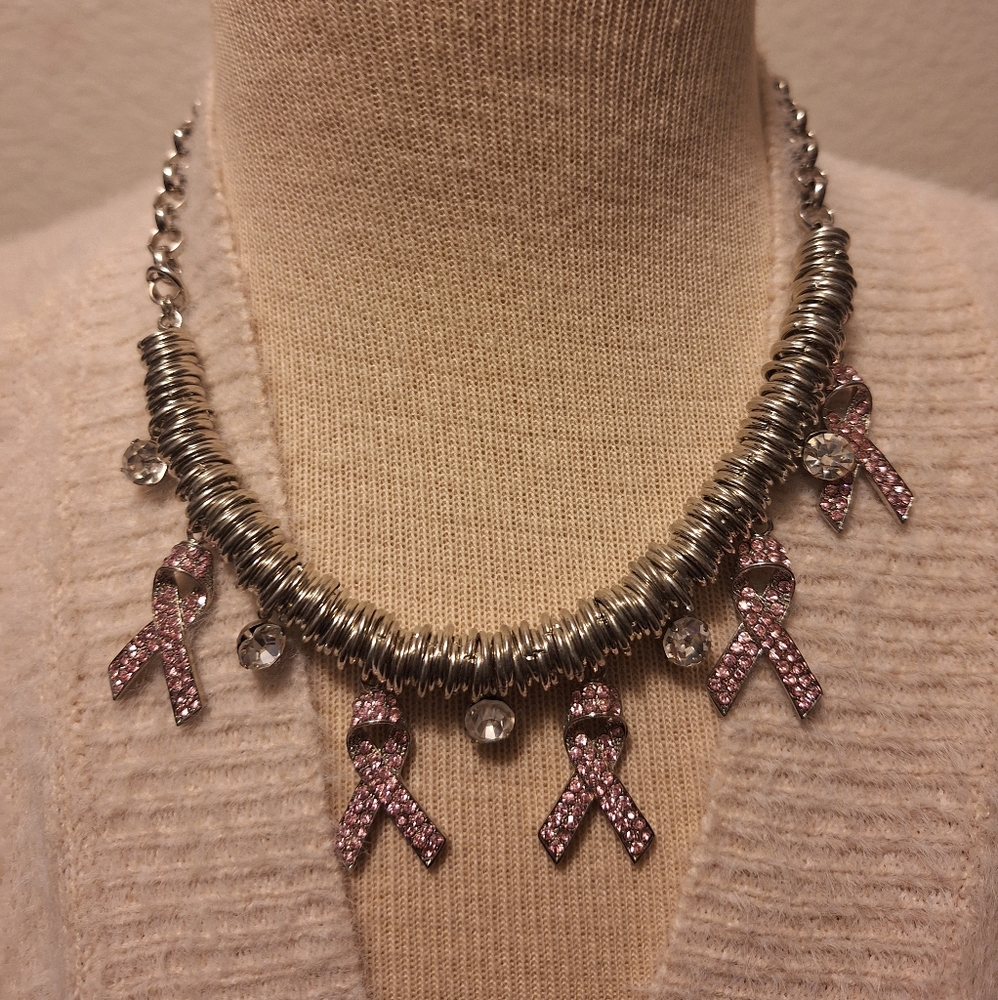 Breast cancer awareness necklace